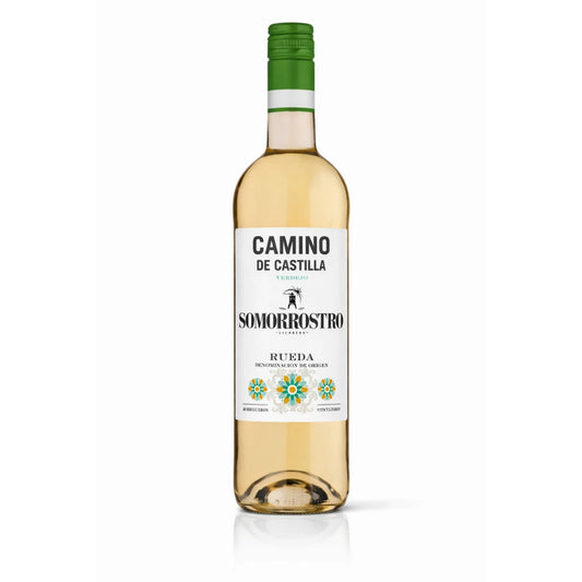 Botella de vino blanco Verdejo D.O. Rueda Somorrostro de LICORERO, ideal para maridajes y coctelería.